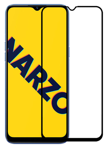 YOFO HD D+ Edge to Edge Full Screen Coverage Tempered Glass for Realme Narzo 10A - Full Glue Gorilla Glass (Black)