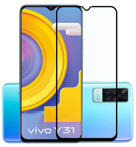 YOFO HD D+ Edge to Edge Full Screen Coverage Tempered Glass for Vivo Y31 / Y51 - Full Glue Gorilla Glass (Black)