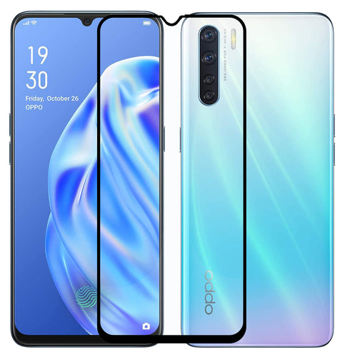 YOFO HD D+ Edge to Edge Full Screen Coverage Tempered Glass for Oppo F15 - Full Glue Gorilla Glass (Black)