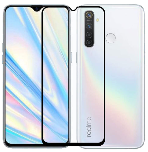 YOFO HD D+ Edge to Edge Full Screen Coverage Tempered Glass for Realme 5 Pro - Full Glue Gorilla Glass (Black)