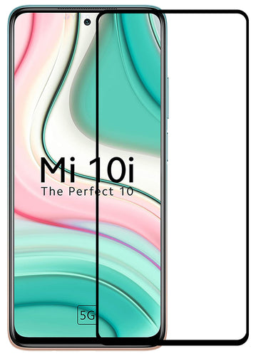YOFO HD D+ Edge to Edge Full Screen Coverage Tempered Glass for Redmi 10i - Full Glue Gorilla Glass (Black)
