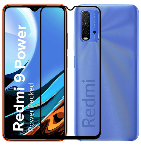YOFO HD D+ Edge to Edge Full Screen Coverage Tempered Glass for Mi Redmi 9 Power - Full Glue Gorilla Glass (Black)