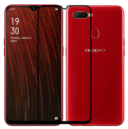 YOFO HD D+ Edge to Edge Full Screen Coverage Tempered Glass for Oppo A5s - Full Glue Gorilla Glass (Black)