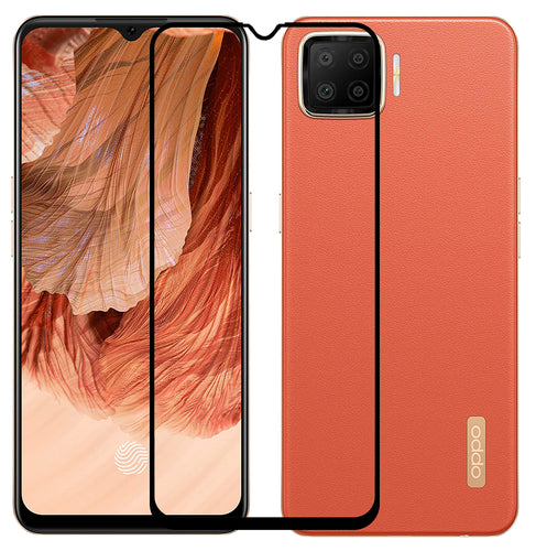 YOFO HD D+ Edge to Edge Full Screen Coverage Tempered Glass for Oppo F17 - Full Glue Gorilla Glass (Black)