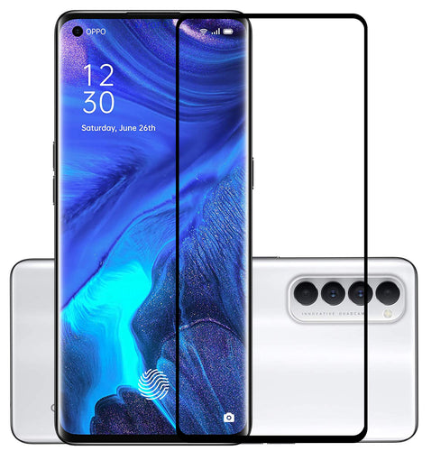 YOFO Curve Full Glue Edge to Edge Full Screen Coverage Tempered Glass for Oppo Reno 4 Pro - Full Glue Gorilla Glass (Black)