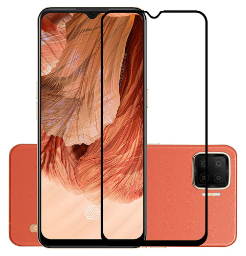 YOFO HD D+ Edge to Edge Full Screen Coverage Tempered Glass for Oppo F17 - Full Glue Gorilla Glass (Black)
