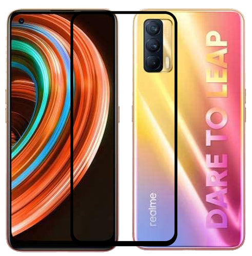 YOFO HD D+ Edge to Edge Full Screen Coverage Tempered Glass for Realme X7 Pro - Full Glue Gorilla Glass (Black)