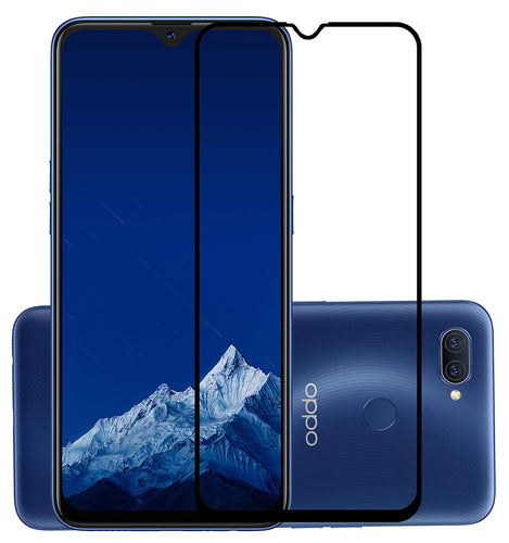 YOFO HD D+ Edge to Edge Full Screen Coverage Tempered Glass for Oppo A11K - Full Glue Gorilla Glass (Black)