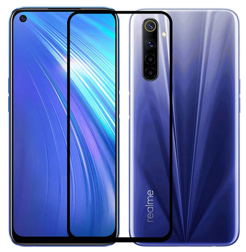 YOFO HD D+ Edge to Edge Full Screen Coverage Tempered Glass for Realme 6 Pro - Full Glue Gorilla Glass (Black)