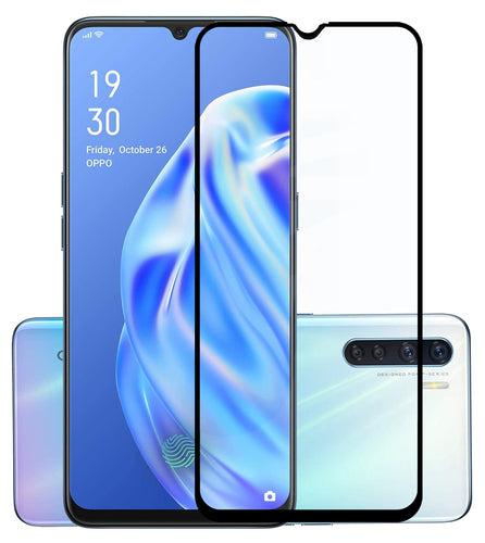 YOFO HD D+ Edge to Edge Full Screen Coverage Tempered Glass for Oppo F15 Pro - Full Glue Gorilla Glass (Black)