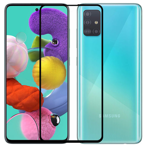 YOFO HD D+ Edge to Edge Full Screen Coverage Tempered Glass for Samsung A51 / M51 - Full Glue Gorilla Glass (Black)