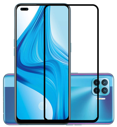 YOFO HD D+ Edge to Edge Full Screen Coverage Tempered Glass for Oppo F17 Pro - Full Glue Gorilla Glass (Black)