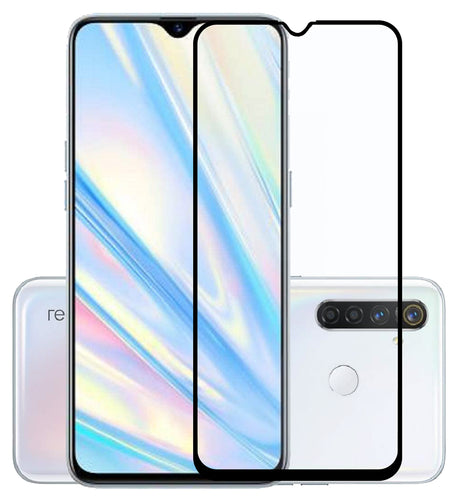 YOFO HD D+ Edge to Edge Full Screen Coverage Tempered Glass for Realme 5 Pro - Full Glue Gorilla Glass (Black)