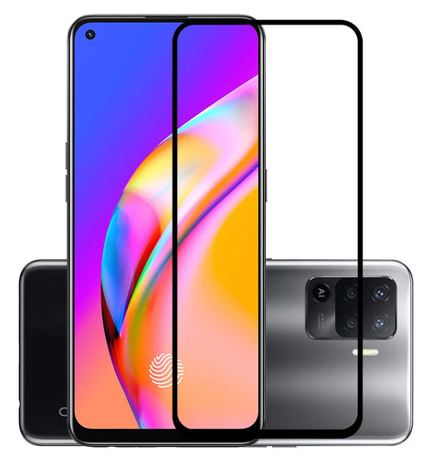 YOFO HD D+ Edge to Edge Full Screen Coverage Tempered Glass for Oppo F19 Pro - Full Glue Gorilla Glass (Black)