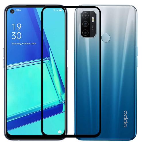 YOFO HD D+ Edge to Edge Full Screen Coverage Tempered Glass for Oppo A53 - Full Glue Gorilla Glass (Black)
