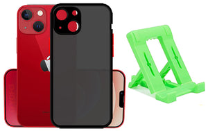 YOFO Back Cover for Apple iPhone 13 Mini (5.4) (Translucent Matte Smoke Case|Soft Frame|Shockproof|Full Camera Protection) with Free Mobile Stand