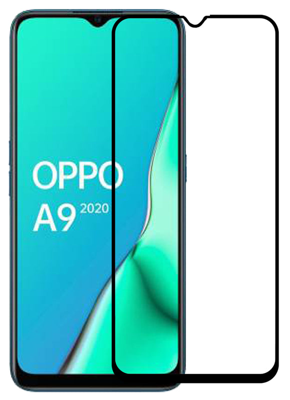 YOFO HD D+ Edge to Edge Full Screen Coverage Tempered Glass for Oppo A9(2020) - Full Glue Gorilla Glass (Black)