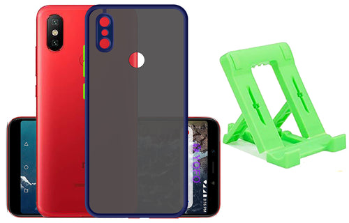 YOFO Back Cover for Xiaomi Mi A2 (Translucent Matte Smoke Case|Soft Frame|Shockproof|Full Camera Protection) with Free Mobile Stand