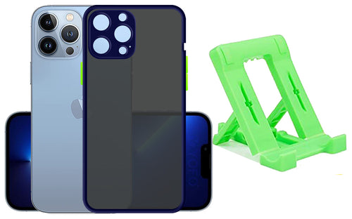YOFO Back Cover for Apple iPhone 13 Pro (6.1) (Translucent Matte Smoke Case | Soft Frame|Shockproof|Full Camera Protection) with Free Mobile Stand…