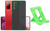 YOFO Back Cover for Samsung Galaxy S20 Lite / S20 FE (Translucent Matte Smoke Case|Soft Frame|Shockproof|Full Camera Protection) with Free Mobile Stand