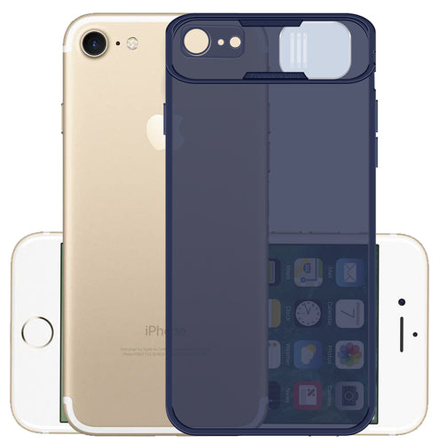 Prime Metal Shutter, Slim Protective Back Cover With Camera Slide Protector For iPhone 7 / 7s With Free Triangle Mobile Stand