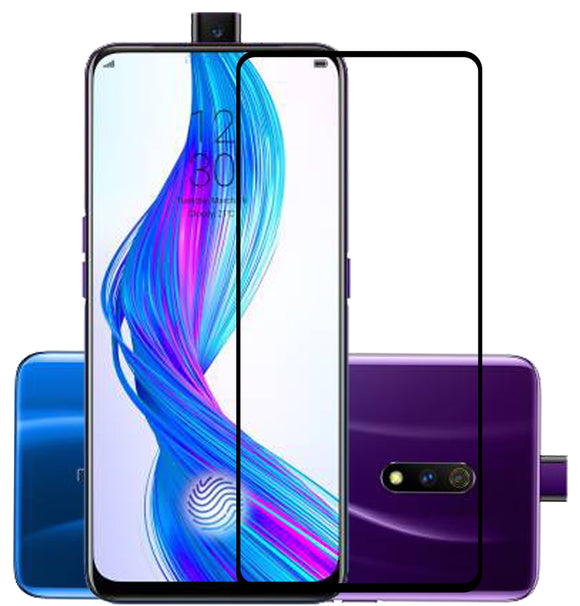 YOFO HD D+ Edge to Edge Full Screen Coverage Tempered Glass for Realme X - Full Glue Gorilla Glass (Black)
