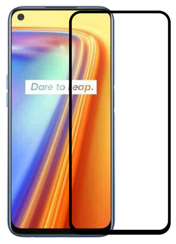 YOFO HD D+ Edge to Edge Full Screen Coverage Tempered Glass for Realme 7 - Full Glue Gorilla Glass (Black)