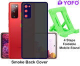 YOFO Back Cover for Samsung Galaxy S20 Lite / S20 FE (Translucent Matte Smoke Case|Soft Frame|Shockproof|Full Camera Protection) with Free Mobile Stand
