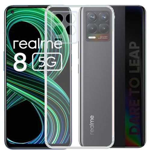 YOFO Silicon Transparent Back Cover for Realme 8 / Realme 8 Pro - Camera Protection with Anti Dust Plug