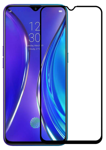 YOFO HD D+ Edge to Edge Full Screen Coverage Tempered Glass for Realme XT - Full Glue Gorilla Glass (Black)