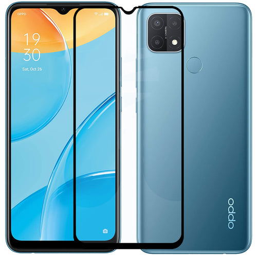 YOFO HD D+ Edge to Edge Full Screen Coverage Tempered Glass for Oppo A15 - Full Glue Gorilla Glass (Black)