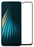 YOFO HD D+ Edge to Edge Full Screen Coverage Tempered Glass for Realme 5, 5i, 5s - Full Glue Gorilla Glass (Black)