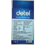 DETEL Premium Micro USB Data Cable 1.5A Fast Charging & Data Sync-TYPE B