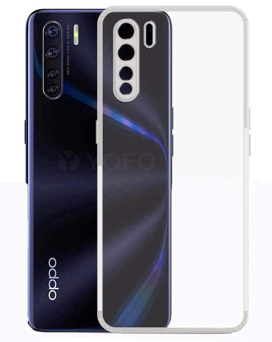 YOFO Back Cover for Oppo F15 (Transparent) with Dust Plug & Camera Protection