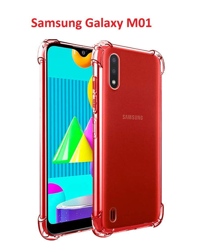 YOFO Shockproof HD Transparent Back Cover for Samsung M01 (Transparent)