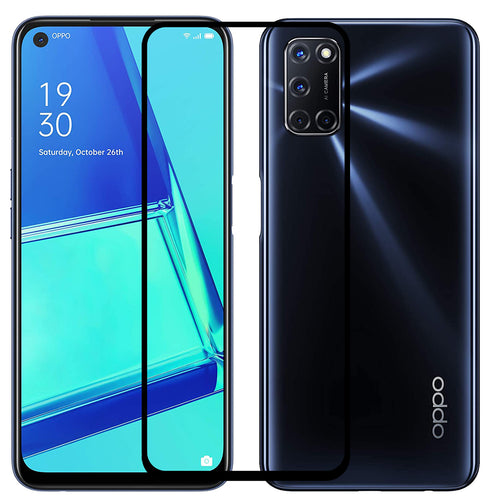 YOFO HD D+ Edge to Edge Full Screen Coverage Tempered Glass for Oppo A52 - Full Glue Gorilla Glass (Black)