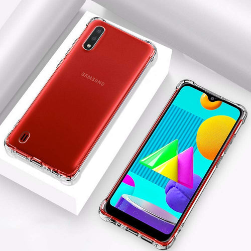 YOFO Shockproof HD Transparent Back Cover for Samsung M01 (Transparent)
