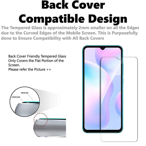 YOFO MI Redmi 9A / Redmi 9 / Redmi 9 Prime (Transparent HD) Tempered Glass Screen Protector