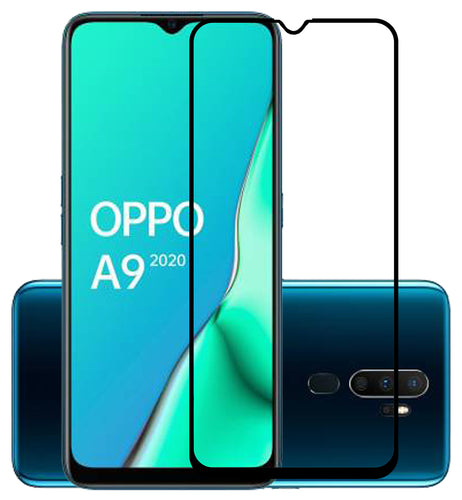 YOFO HD D+ Edge to Edge Full Screen Coverage Tempered Glass for Oppo A9(2020) - Full Glue Gorilla Glass (Black)