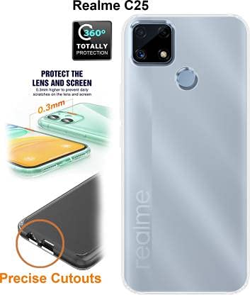 YOFO Back Cover for Realme C25 (Flexible|Silicone|Transparent)