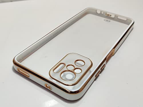 YOFO Clear Soft TPU Plating Bumper Anti-Scratch Shockproof Protective Case for Xiaomi Redmi Note 10 / Note 10s (Black)