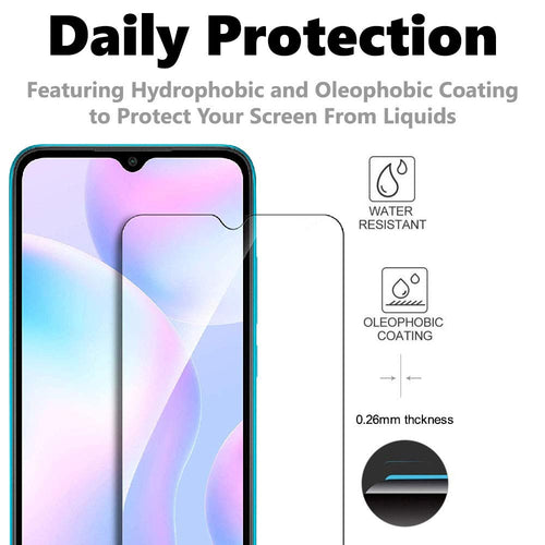 YOFO MI Redmi 9A / Redmi 9 / Redmi 9 Prime (Transparent HD) Tempered Glass Screen Protector
