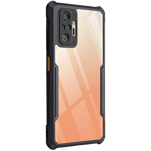 YOFO Mi Redmi Note 10 Pro / Note 10 Pro Max Clear Back Case, [Military Grade Protection] Shock Proof Slim Hybrid Bumper Cover (Black)