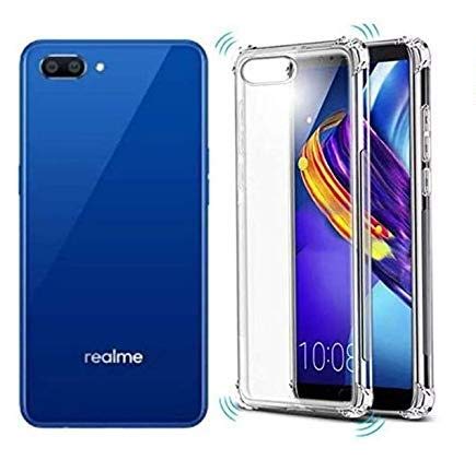 YOFO Silicone Back Cover for Realme C1;OPPO A3s - Transparent