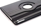 YOFO iPad Mini 1 / 2 / 3 Case, 360 Degree Rotating Stand Folio Case PU Leather Rotating Stand Cover (Black)