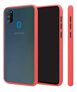YOFO Matte Finish Smoke Back Cover for Samsung M30s -RED