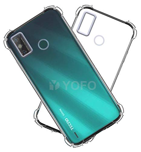 YOFO Rubber Back Cover Case for Techno Spark Go 2020 (Transparent) with Bumper Corner