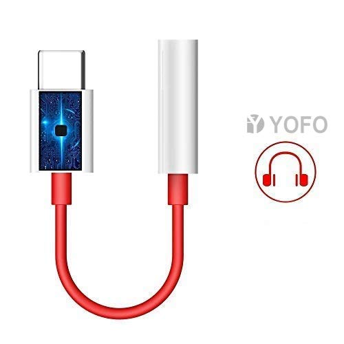 YOFO Type C to 3.5mm Noise Cancelling Headphones Jack Converter Audio Adapter Compatible for OnePlus 7T / 7 / 7Pro / 7T / 8 / 8Pro