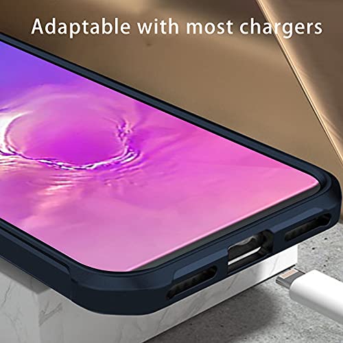 YOFO Samsung Galaxy S10 Lite Clear Back Case, [Military Grade Protection] Shock Proof Slim Hybrid Bumper Cover (Black)