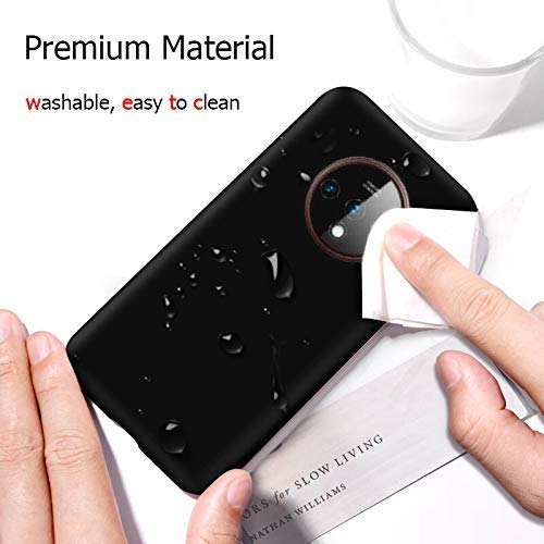 YOFO Ultra Thin Slim Paper Back Cover Case for OnePlus 7T (Black)